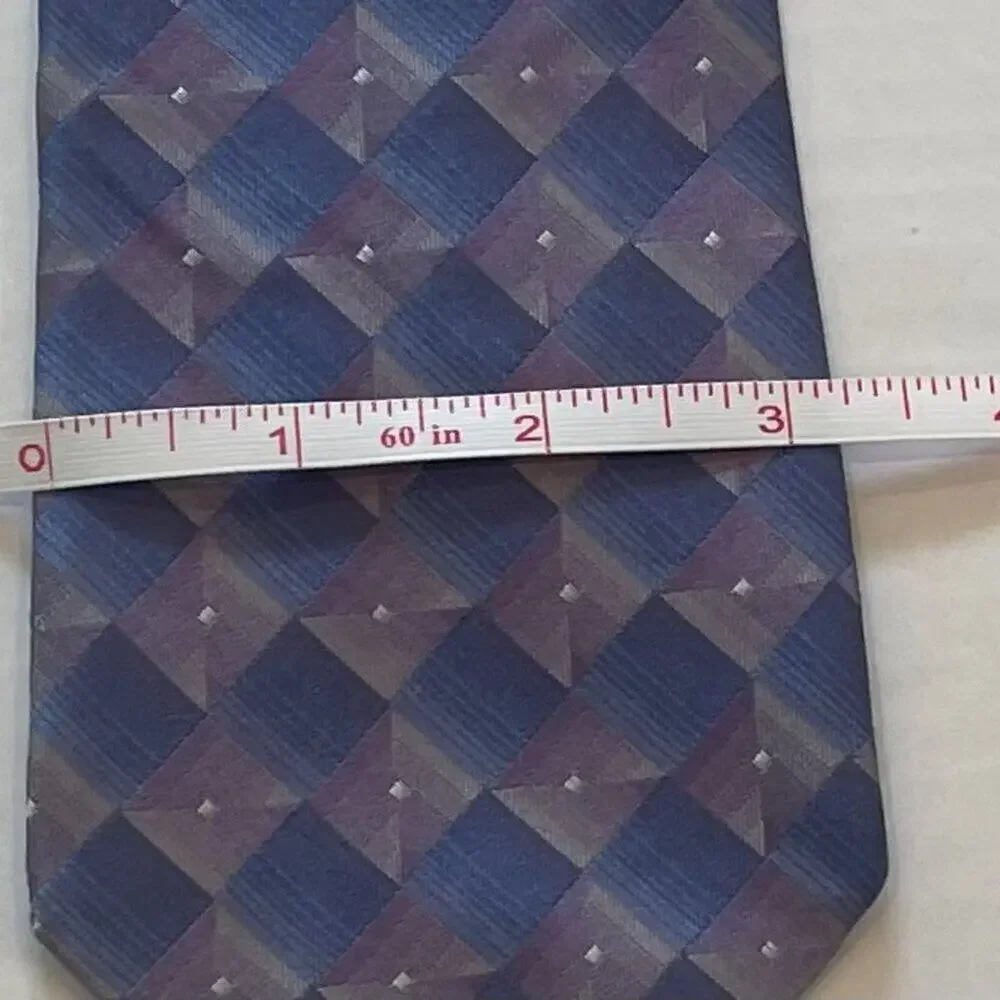Arrow Blue, Gray, Purple Geometric Print Silk Tie, Career, 59